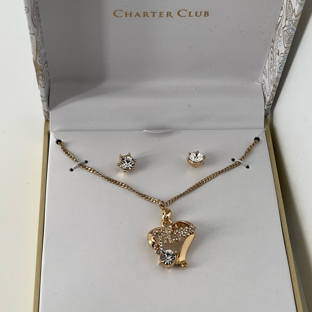 NWT MOM NECKLACE + MATCHING EARRINGS